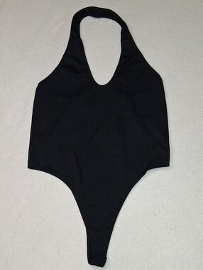 wild fable Black Halter Ribbed One-Piece